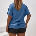 thumbnail image 3 of Timegard Womens Tops Plus Size Side Ruched Drop Shoulder Crewneck Short Sleeve Workout Top Comfy Casual, 3 of 6