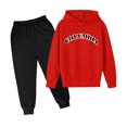 thumbnail image 1 of FhsagQ Outfits for Girls City Letter Printed Hoodie Set for Kids Features Girls Spring Outfits Size 7/8 Athletic Spring Red 120, 1 of 2