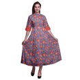 thumbnail image 1 of Bimba Floral Printed Front Slit Sleeveless Summer Spring Women Maxi PartyDress-Medium, 1 of 5