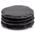 thumbnail image 1 of 4 PCS Round Slate Black Coasters Handmade Coasters for Drinks, Beverages, Wine Glasses, 1 of 6