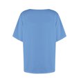 thumbnail image 4 of T-shirt à Boutons Col en V pour Femmes Manches Courtes Blouse Décontractée Ample Basique, 4 of 4