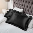 thumbnail image 3 of Unique Bargains Retro Satin Ruffle Pillowcases Envelope Closure 2pcs, 3 of 8