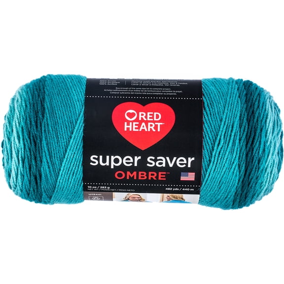 Red Heart® Super Saver® Ombre™ Yarn, Acrylic #4 Medium, 10oz/283g, 482 Yards