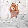 thumbnail image 3 of PiccoCasa 3 Pieces Soft Ruffled Brushed Duvet Cover Sets 110GSM Light Gray Queen, 3 of 7