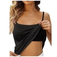 thumbnail image 1 of Hiiyo Camisole Décontractée Rembourrée pour Femme à Encolure Carrée avec Bretelles Ajustables, Noir TTG, 1 of 4