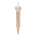 thumbnail image 1 of Walson Crystal Alloy Heart Dangle Earrings Tassel Hook Long Linear Earrings, 1 of 1