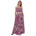 thumbnail image 1 of Bimba Ensemble Coordonné 2 Pcs Robe Aguichant de Plage et de Fête pour Femmes, Haut Court Imprimé Smocké et Jupe Longue, 1 of 7