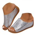 thumbnail image 1 of IUJSOY Womens Sandals Comfortable Platform Wedge Sandals Retro Pattern Slip on Summer Slippers, 1 of 9