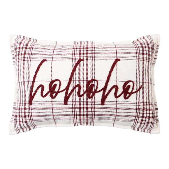 Holiday Time PL HOHOHO Plaid Cushion