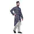 thumbnail image 2 of Atasi Long Sleeve Kurta Printed Button Down Asymmetric Designer Kurta For Boys, 2 of 5