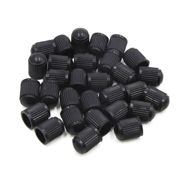Unique Bargains 30 Pcs Embouts de Valve d'Air en Plastique Noir pour Pneus Jantes Couvre-Poussière pour Voiture
