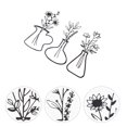 thumbnail image 4 of 3 Pcs Design Vase à Fleurs Pendentif Mural Décoration Murale Extérieure en Fer, 4 of 8
