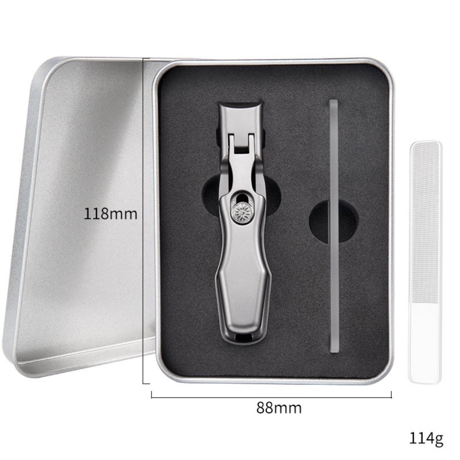 Dvkptbk nail clippers Antisplash Nail Clippers Set-stainless Steel File + Portable Iron Case Nail Tools