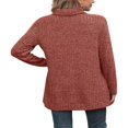 thumbnail image 4 of Ribbed Turtleneck Top for Women - Long Sleeve Basic Shirt with Side Slit, 4 of 5
