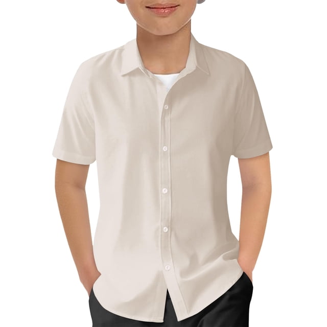 Kids Summer Casual Beach Shirt - Button Down, Gradient Design, Unisex, Perfect for 5-14 Years Old