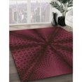 thumbnail image 3 of Ahgly Company Tapis d'Intérieur Lavable en Machine Carré Transitionnel Marron Rouge, 3 Pieds Carré, 3 of 7