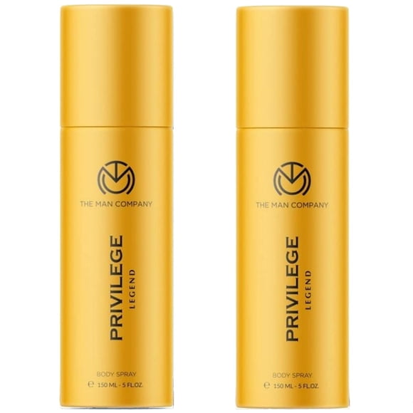 The Man Company Privilege Legend Deodorant Set For Men Pack Of 2 X 150ml - 5.07 Fl.oz. Each | Long Lasting Body Spray For Boys - With Rosemary, Juniper & Leathery Notes | Perfect Gift For Husband