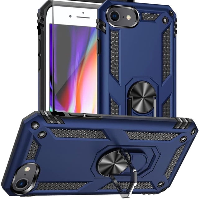 Supershield Armor-X Robuste Étui iPhone 8 Plus avec Support Anneau - Bleu