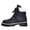 Black, variant on Pisexur Women's Boots Fashion Faux Fur Lace Up Boots for Women Cozy Pu Waterproof Ankle Boots Classic 6-Hole Round Toe Non-Slip Hiking Boots Women 36-43 Black