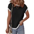 thumbnail image 2 of T-shirts à Manches Courtes pour Femmes Noir TG, 2 of 7