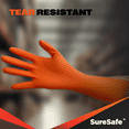 thumbnail image 3 of [100 Pack] SURESAFE 8 Mil Nitrile Gloves XXL, Orange Rubber Gloves Disposable, Powder & Latex Free, Diamond Grip, Fully Textured & Ribbed, For Work, Mechanics, BBQ, Plumbing, Food Prep, 3 of 6