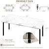 thumbnail image 2 of Rectangular Dining Table for 6-8 People, 78.7” Long Kitchen Table with Irregular Curved Edge, 15mm MDF Desktop & Metal Frame, Waterproof Scratch-Resistant Dining Room Table for Home Office,White, 2 of 7