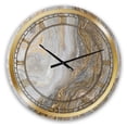 thumbnail image 1 of Designart 'White Marble with Curley Grey and Gold Veins' Glam wall clock, 1 of 3