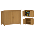 thumbnail image 1 of Outsunny Cabanon de Jardin en Bois Armoire de Rangement avec 2 Tablettes et 2 Portes, 1 of 9