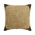 thumbnail image 1 of Decorative Brown 20"x20" (50x50 cm) Throw Pillows, Linen & Faux Leather Textured Fabric, Jute & Patchwork Throw Pillows For Couch, Solid Pattern Modern Style - The George, 1 of 3