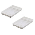 thumbnail image 1 of Small Cutlery Tray Kitchen Spoon forks Cutlery Separation Finishing Rack 4 Compartments Utensil Storage Box Drawer Organizer 6.9*10.6inch, 1 of 9