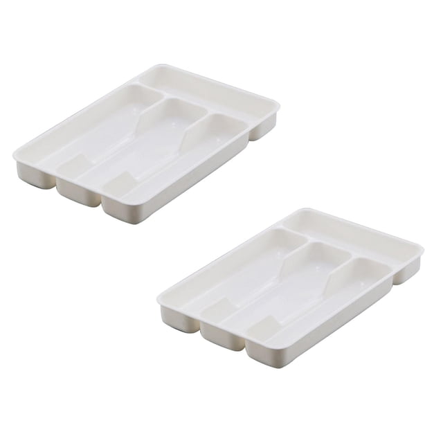 Small Cutlery Tray Kitchen Spoon forks Cutlery Separation Finishing Rack 4 Compartments Utensil Storage Box Drawer Organizer 6.9*10.6inch