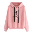 thumbnail image 2 of MRULIC Chandail en Molleton pour Femmes Sweat à Capuche à Manches Longues Pull-Over Blouse Chandails en Molleton pour Femmes Rose + TG, 2 of 4