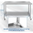 thumbnail image 2 of Table de Travail Roulante en Acier Inoxydable 60 Po x24 Po x35 Po avec Dosseret et Roues - Table de Préparation NSF Robuste pour Restaurant, Maison et Hôtel, 2 of 7