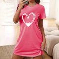 thumbnail image 2 of Amzcrzy Pyjamas pour Femmes Mode Imprimé Cœur Valentines Day Robe Décontractée Confortable à Manches Courtes Chemises de Nuit pour Femmes Valentines Day Cadeaux, 2 of 3
