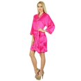 thumbnail image 2 of Bimba Women Short Satin Getting Ready Robe Bridesmaid Kimono Sleeve Coverup, 2 of 9