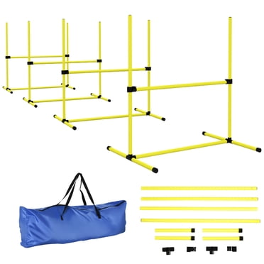 PawHut Set of 4 Dog Training Agility Gear with Carrying Bag (Yellow)