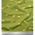 thumbnail image 1 of Soimoi Rayon Fabric Leaves,Branches & Canary Bird Print Fabric by Yard 42 Inch Wide, 1 of 1