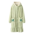 thumbnail image 1 of HAiming Nightgown for Women Hooded Long Robe Cute Pockets Button down Warm Soft Fuzzy Housecoat Sleepwear, 1 of 4