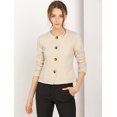 thumbnail image 3 of INSPIRE CHIC Women's Fall Vintage Lightweight Short Button Jacket with Pockets, 3 of 6