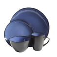 thumbnail image 1 of Gibson Home Soho 16 Piece Round Stoneware Dinnerware Set, Blue & Black, 1 of 9