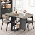 thumbnail image 1 of Alkmaar Folding Dining Table with Drop Leaf and 2 Storage Racks-Ideal for Small Spaces，Versatile Collapsible Extension Dinner Kitchen Office Desk Table, Foldable Extendable Space Saving Furniture, 1 of 7