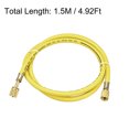 thumbnail image 2 of Unique Bargains 1.5m 1/4 SAE Thread Connector 600PSI Refrigeration Charging Hose Tube Yellow, 2 of 4