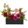 thumbnail image 1 of Nearly Natural 1688 Marguerite & Ranunculus Arrangement Artificiel dans un Vase Noir, 1 of 1