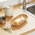 thumbnail image 4 of B Small Wicker Basket Rattan Woven Basket For Storing Bread Fruit Snacks Kitchen Restaurant Outdoor Use Decorative Wood Grain Natural Touch Tray For Keys Wallets Phones, 4 of 7