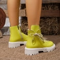 thumbnail image 4 of Birdeem Women's Plus Size Short Tube Boots, Shiny Soft Leather, Thick Sole, Motorcycle Style, 4 of 9