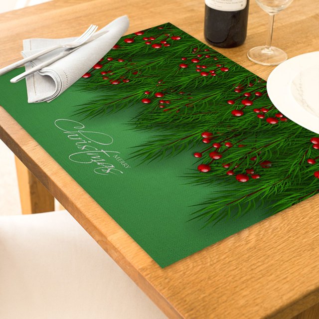 Iodue Napperon Noël Napperons de Table Noël Rustique Vintage Lavables Napperons de Table