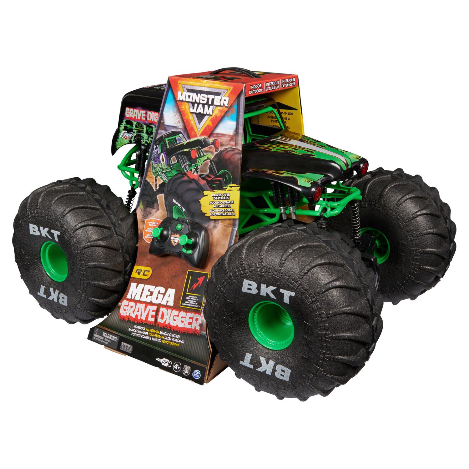 Official Mega Grave Digger All-Terrain Remote Control Monster Truck, Over 2 Ft. Tall, 1:6 Scale, Kids Toys for Boys and Girls Ages 4-6+