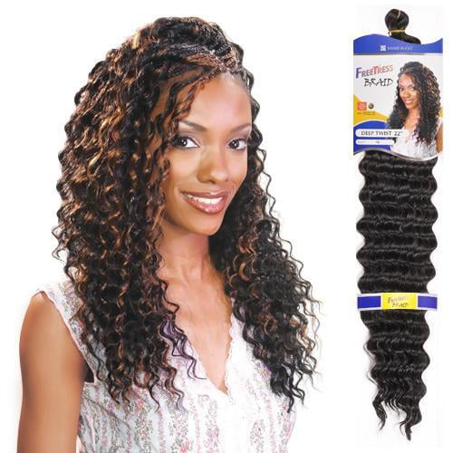 FreeTress Tresses de Crochet en Cheveux Synthétiques Torsion Profonde