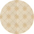 thumbnail image 1 of Ahgly Company Tapis de Zone Rond d'Intérieur Lavable à la Machine, Style Transitionnel, Vanille et Or, 6 Pieds Rond, 1 of 7