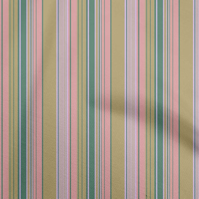 oneOone Rayon Olive Green Fabric Stripes Craft Projects Decor Fabric Printed By The Yard 56 Inch Wide-M9
